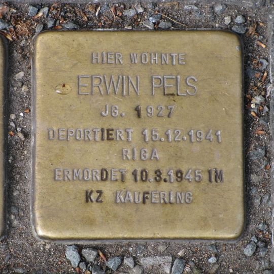 Stolperstein en memoria de Erwin Pels