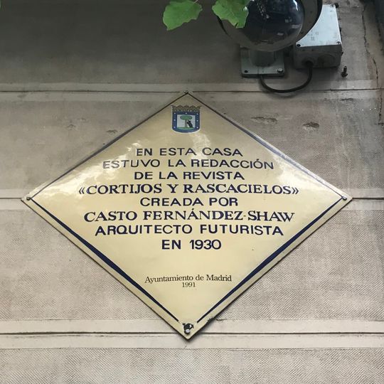 Commemorative plaque to Casto Fernández-Shaw Iturralde
