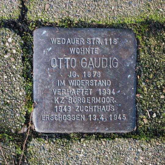 Stolperstein en memoria de Otto Gaudig