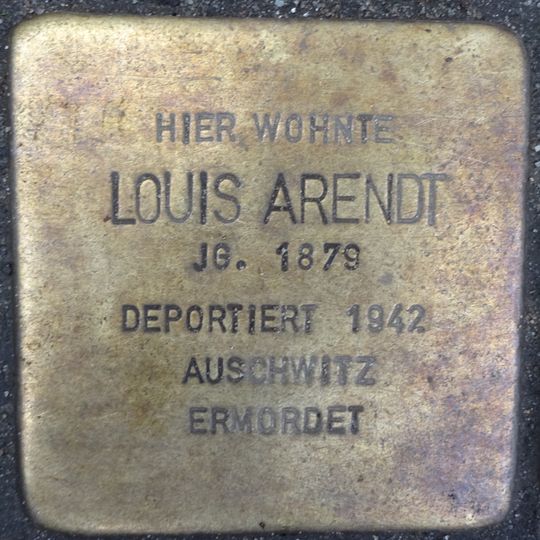 Stolperstein dedicated to Louis Arendt