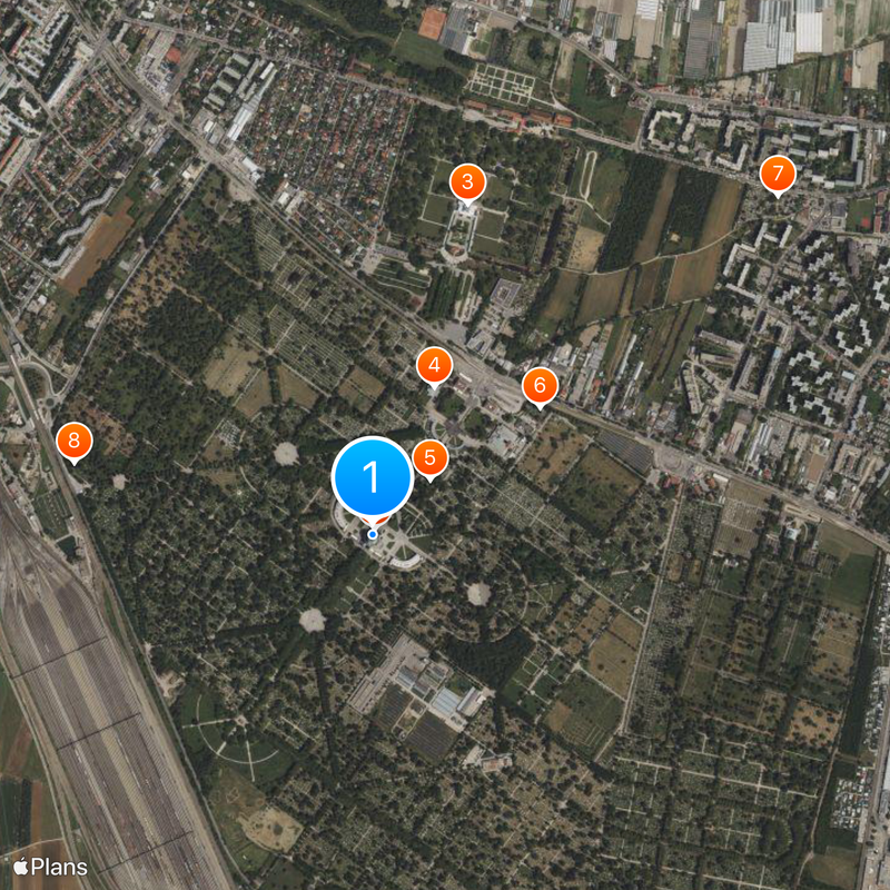 Cementerio central de Viena Mapa