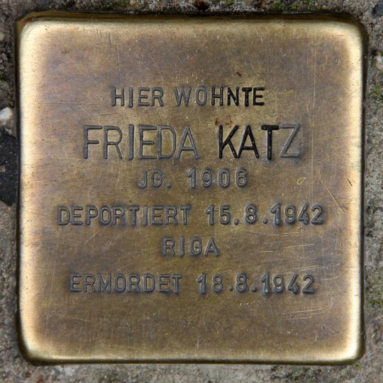 Stolperstein dedicated to Frieda Katz