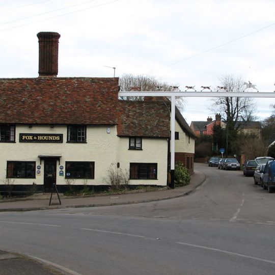 The Fox And Hounds Public House With Inn Sign