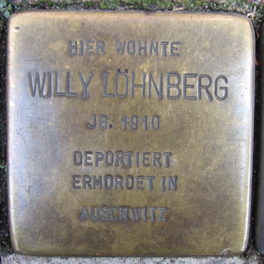 Stolperstein dedicated to Willy Löhnberg