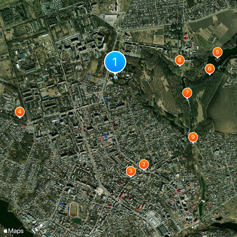 Park Zofiówka w Humaniu Mapa