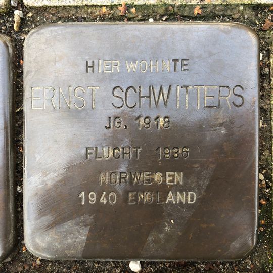 Stolperstein dedicated to Ernst Schwitters