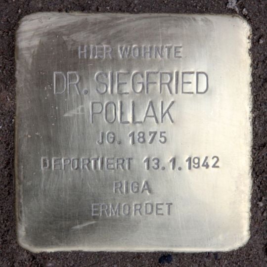 Stolperstein voor Dr. Siegfried Pollak