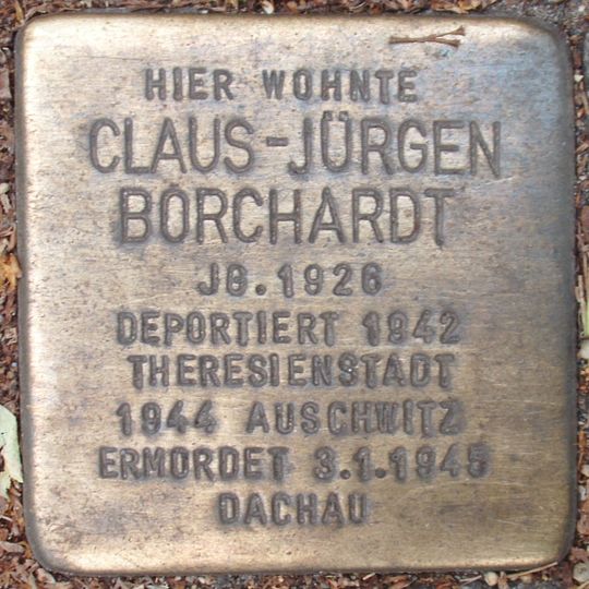Stolperstein dedicated to Claus-Jürgen Borchardt
