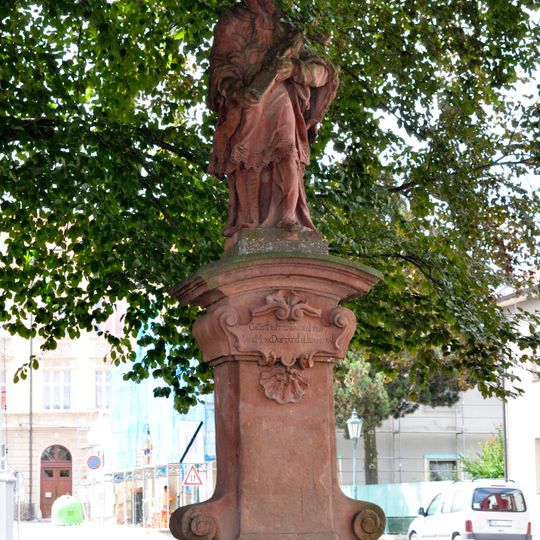 Statue of Saint John of Nepomuk nearby the church in Říčany