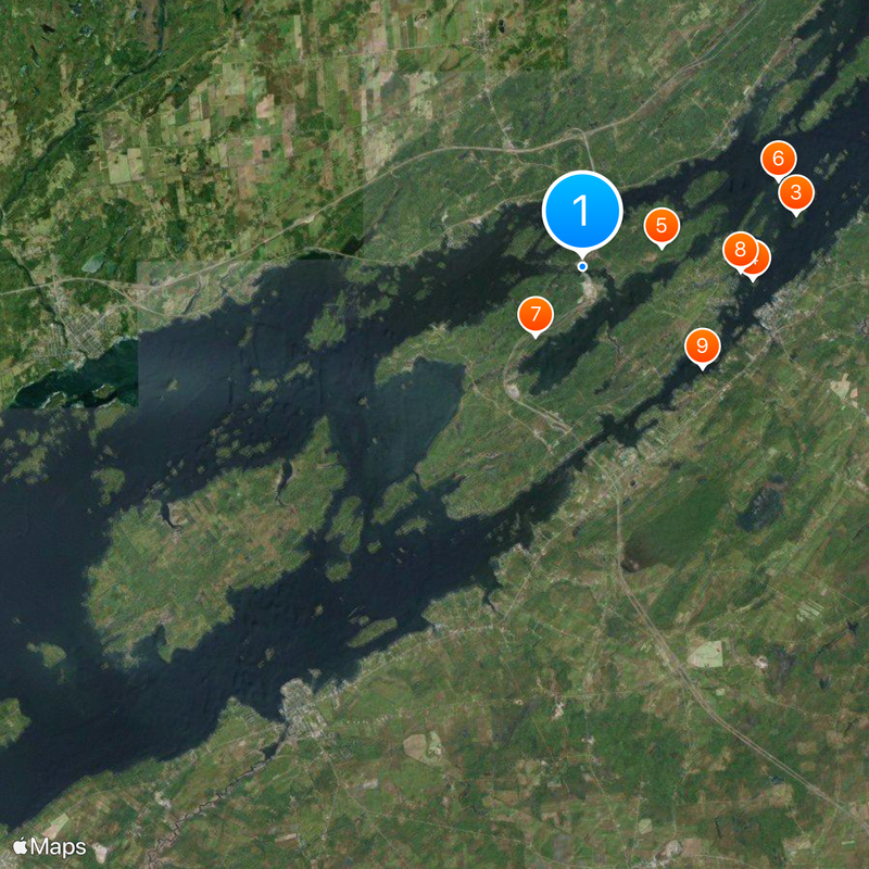 Thousand Islands Bridge Map