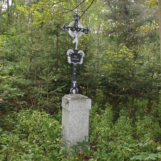 Pamětní kříž západně od Svojšic u Sušice v lese