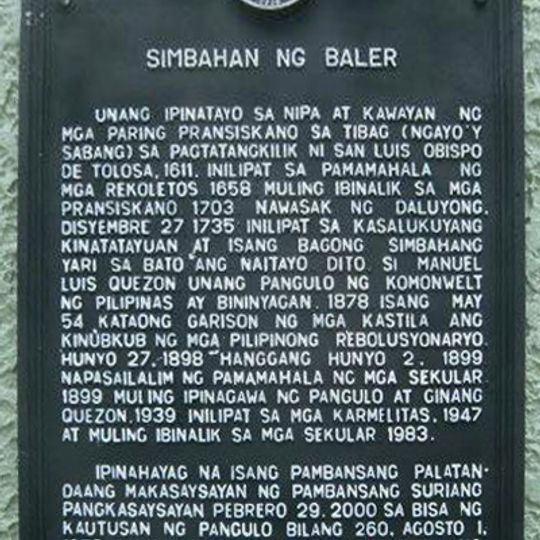Church of Baler historical marker