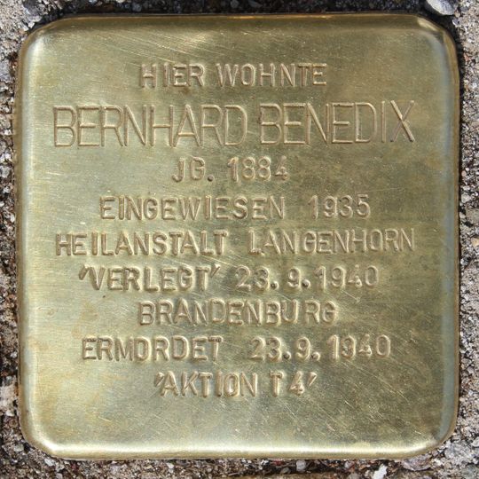 Stolperstein en memoria de Bernhard Benedix