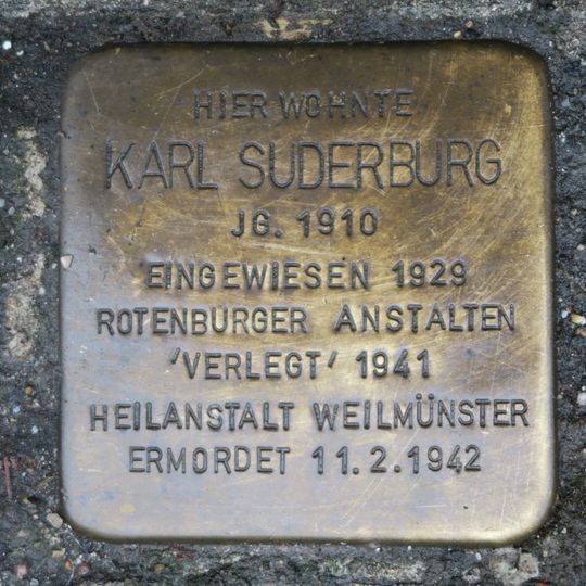 Stolperstein en memoria de Karl Suderburg