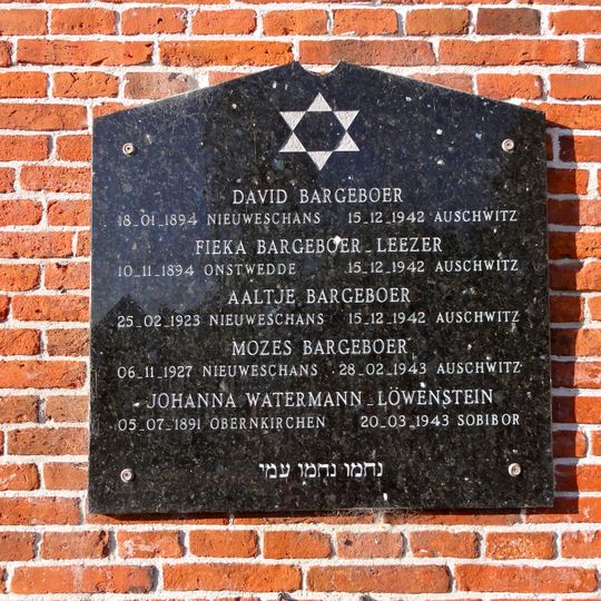 Plaquette op de gevel van de voormalige synagoge