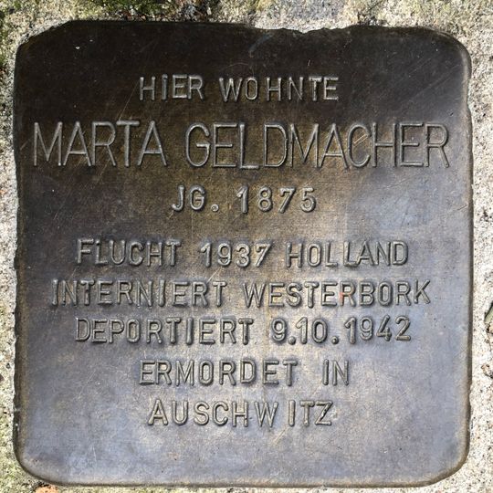 Stolperstein en memoria de Marta Geldmacher