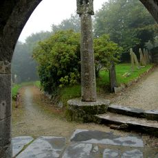 Medieval churchyard cross in Lanteglos by Fowey churchyard, 2m south of the church