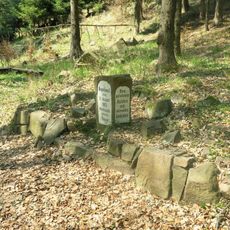 Francouzský kámen k bitvě 1813  u lesní cesty nad Dubím