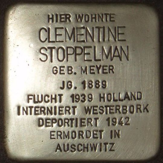 Stolperstein dedicated to Clementine Stoppelman