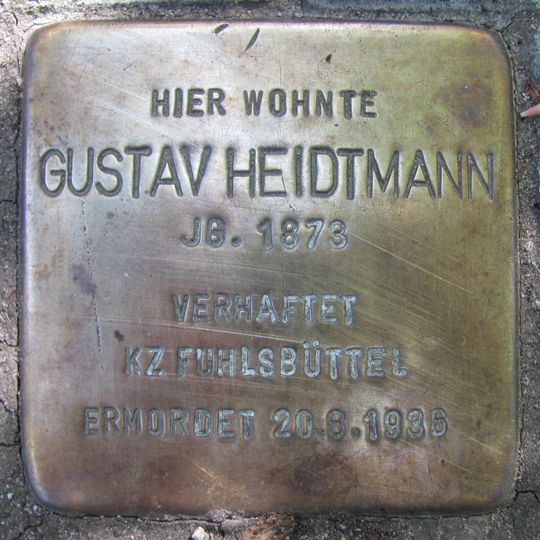 Stolperstein en memoria de Gustav Heidtmann