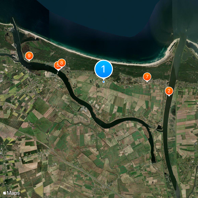 Wyspa Sobieszewska Kaart