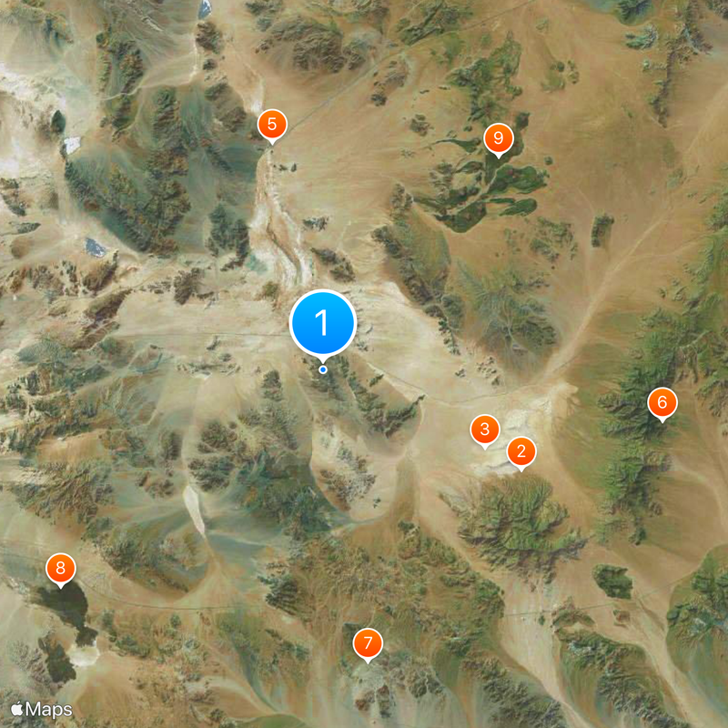 Area codes 760 and 442 Mapa