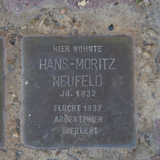 Stolperstein dedicated to Hans-Moritz Neufeld