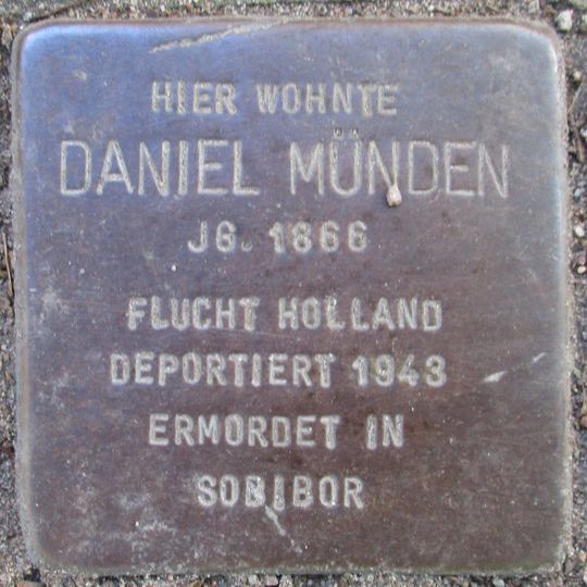 Stolperstein dedicated to Daniel Münden