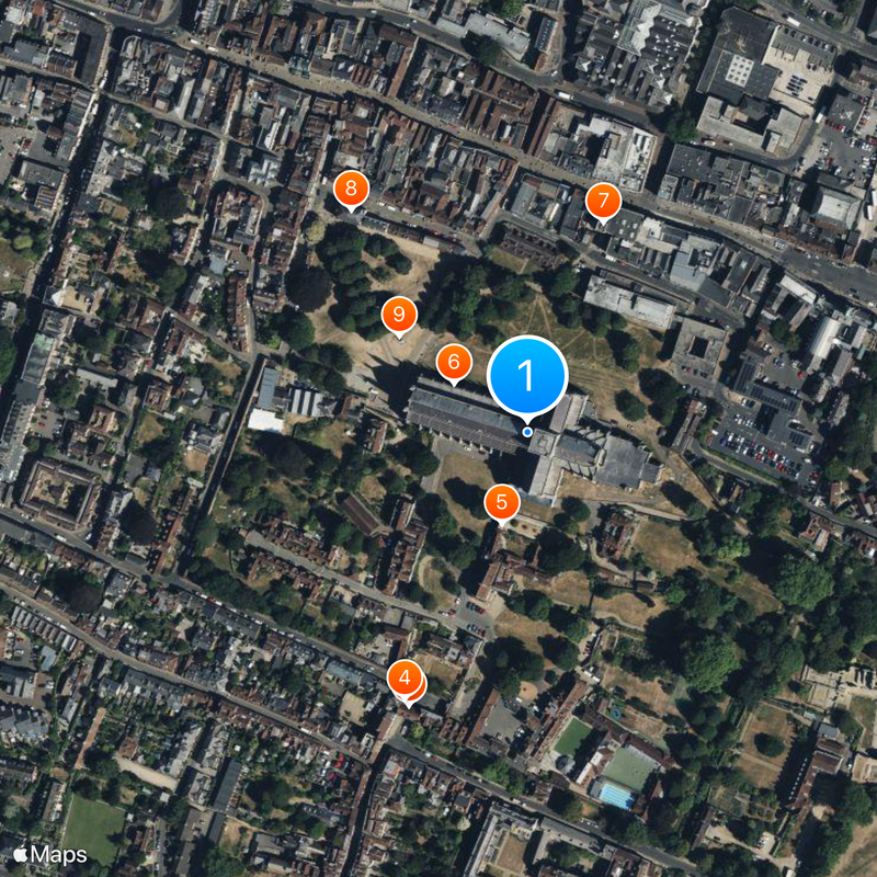 Kathedrale von Winchester Karte