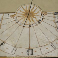 Meridiana, opera d'arte, torre dell'orologio, murale, orologio