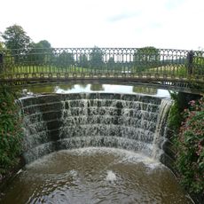 Weir, Stone Basin And Footbridge At Lake Outlet, Ripley Castle