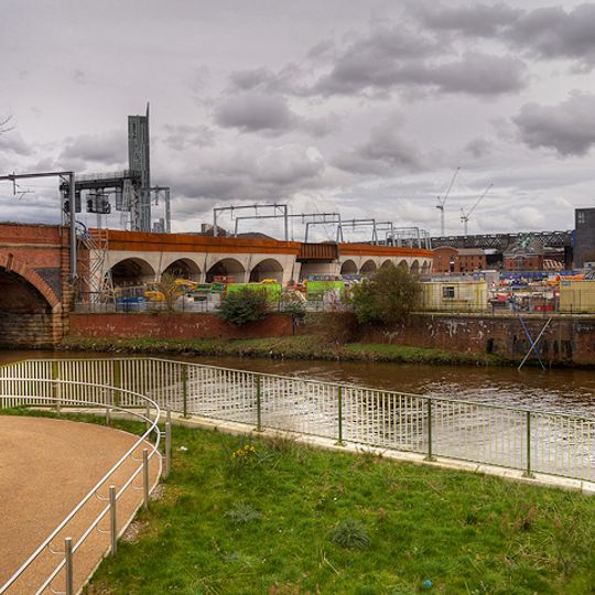 Railway Viaduct Linking Bridge Over Irwell To Liverpool Road Station