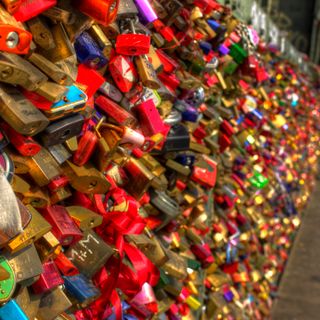 Love padlocks of Hohenzollern Bridge