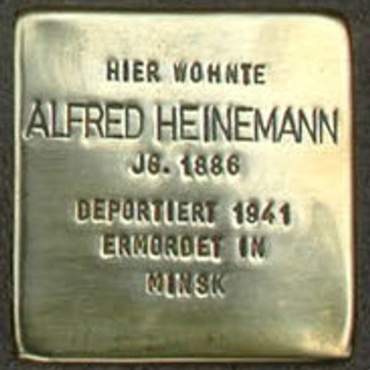 Stolperstein dedicated to Alfred Heinemann