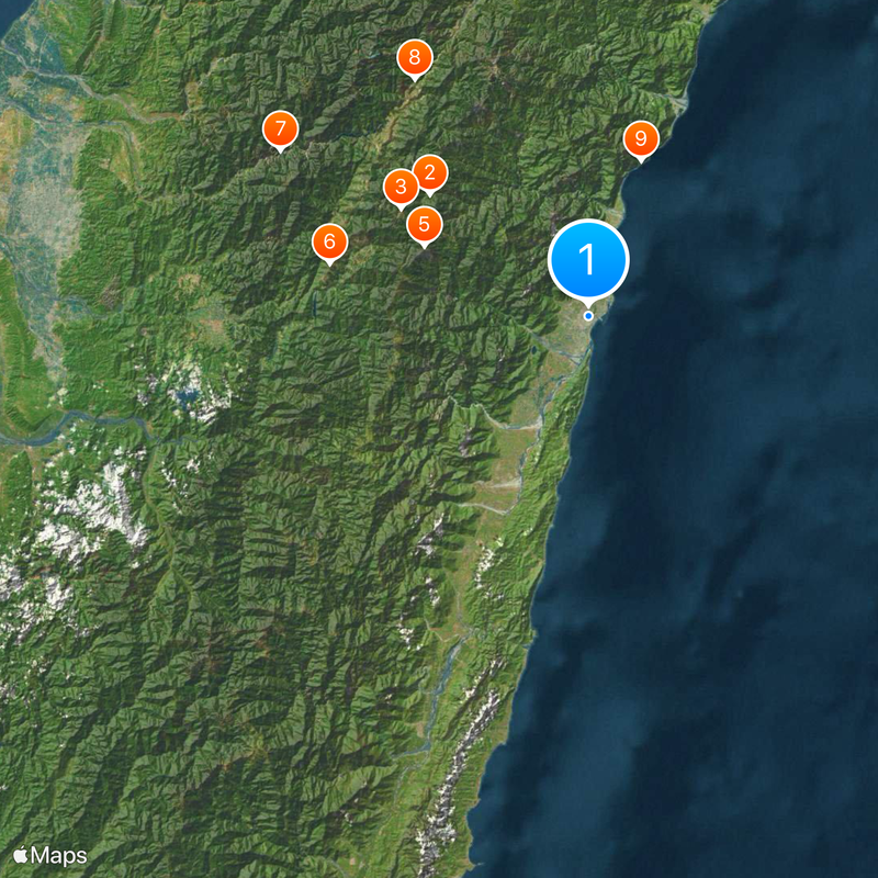 Landkreis Hualien Karte