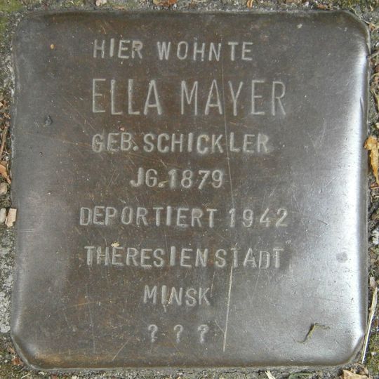 Stolperstein dedicated to Ella Mayer