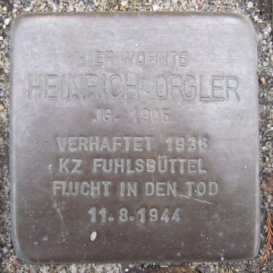 Stolperstein dedicated to Heinrich Orgler